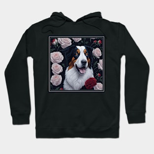 Australian Shepherd white roses Hoodie